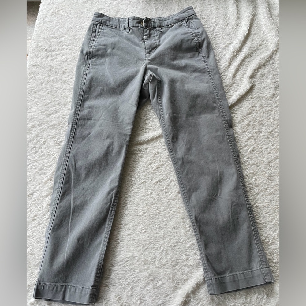 J. Crew Light Gray High-Rise Girlfriend Chino